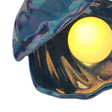 Maxbell Ceramic Shell Night Light Lamp Portable for Room Nursery Home Decor Dark Blue