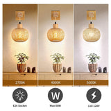 Maxbell Rattan Wall Sconce Wall Lighting Farmhouse for Bedroom Bedside Kitchen