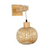 Maxbell Rattan Wall Sconce Wall Lighting Farmhouse for Bedroom Bedside Kitchen