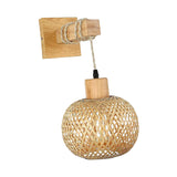Maxbell Rattan Wall Sconce Wall Lighting Farmhouse for Bedroom Bedside Kitchen