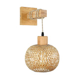 Maxbell Rattan Wall Sconce Wall Lighting Farmhouse for Bedroom Bedside Kitchen