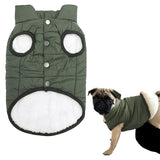 Maxbell Waterproof Winter Dogs Vest Easy Put On Off for Outdoor Indoor Small Dogs Green