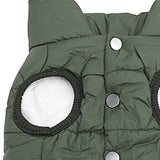 Maxbell Waterproof Winter Dogs Vest Easy Put On Off for Outdoor Indoor Small Dogs Green