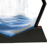 Maxbell Moving Sand Art Picture Flowing Sand Painting Quicksand Artistic Landscape Black Frame Blue