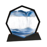 Maxbell Moving Sand Art Picture Flowing Sand Painting Quicksand Artistic Landscape Black Frame Blue