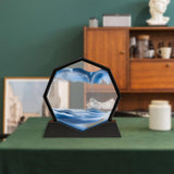 Maxbell Moving Sand Art Picture Flowing Sand Painting Quicksand Artistic Landscape Black Frame Blue
