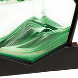 Maxbell Moving Sand Art Picture Flowing Sand Painting Quicksand Artistic Landscape Black Frame Green