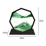 Maxbell Moving Sand Art Picture Flowing Sand Painting Quicksand Artistic Landscape Black Frame Green