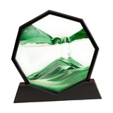 Maxbell Moving Sand Art Picture Flowing Sand Painting Quicksand Artistic Landscape Black Frame Green
