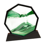 Maxbell Moving Sand Art Picture Flowing Sand Painting Quicksand Artistic Landscape Black Frame Green