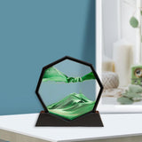 Maxbell Moving Sand Art Picture Flowing Sand Painting Quicksand Artistic Landscape Black Frame Green