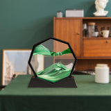 Maxbell Moving Sand Art Picture Flowing Sand Painting Quicksand Artistic Landscape Black Frame Green