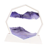 Maxbell Moving Sand Art Picture Flowing Sand Painting Quicksand Artistic Landscape White Frame Purple
