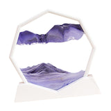 Maxbell Moving Sand Art Picture Flowing Sand Painting Quicksand Artistic Landscape White Frame Purple