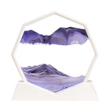 Maxbell Moving Sand Art Picture Flowing Sand Painting Quicksand Artistic Landscape White Frame Purple