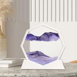 Maxbell Moving Sand Art Picture Flowing Sand Painting Quicksand Artistic Landscape White Frame Purple