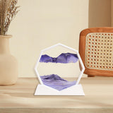 Maxbell Moving Sand Art Picture Flowing Sand Painting Quicksand Artistic Landscape White Frame Purple