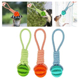 Maxbell Dog Ball with Rope Interactive Dog Toy for Puzzle Feeders Dog Rope Toy Blue