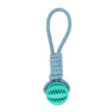 Maxbell Dog Ball with Rope Interactive Dog Toy for Puzzle Feeders Dog Rope Toy Blue