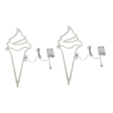 Maxbell Big Ice Cream LED Neon Sign 8 Light Modes for Kids Living Room Bedroom White