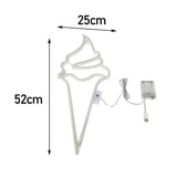 Maxbell Big Ice Cream LED Neon Sign 8 Light Modes for Kids Living Room Bedroom White