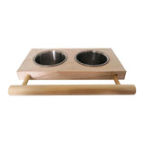 Maxbell Bird Feeding Dish Cups Parrot Food Bowl Wood Perch Stand Clamp Holder