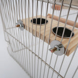 Maxbell Bird Feeding Dish Cups Parrot Food Bowl Wood Perch Stand Clamp Holder