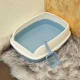 Maxbell Cat Litter Box Kitten Litter Pan Toilet Detachable Rim Bedpan M