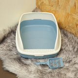 Maxbell Cat Litter Box Kitten Litter Pan Toilet Detachable Rim Bedpan M