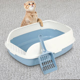 Maxbell Cat Litter Box Kitten Litter Pan Toilet Detachable Rim Bedpan M