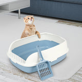 Maxbell Cat Litter Box Kitten Litter Pan Toilet Detachable Rim Bedpan M
