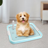 Maxbell Dog Toilet Bedpan Puppy Potty Urinal Lattice Litter Tray, Dog Potty Tray Blue