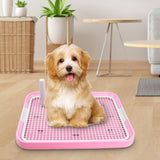 Maxbell Dog Toilet Bedpan Puppy Potty Urinal Lattice Litter Tray, Dog Potty Tray Pink