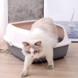 Maxbell Cat Litter Box Potty Toilet Deep Loo Litter Pan Bunny Kitten Pet Litter Tray Gray
