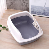 Maxbell Cat Litter Box Potty Toilet Deep Loo Litter Pan Bunny Kitten Pet Litter Tray Gray