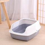 Maxbell Cat Litter Box Potty Toilet Deep Loo Litter Pan Bunny Kitten Pet Litter Tray Gray