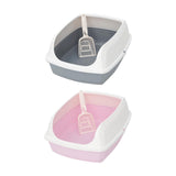Maxbell Cat Litter Box Potty Toilet Deep Loo Litter Pan Bunny Kitten Pet Litter Tray Gray