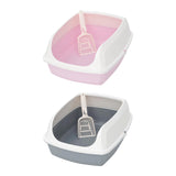 Maxbell Cat Litter Box Potty Toilet Deep Loo Litter Pan Bunny Kitten Pet Litter Tray Gray