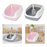 Maxbell Cat Litter Box Potty Toilet Deep Loo Litter Pan Bunny Kitten Pet Litter Tray Gray