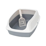 Maxbell Cat Litter Box Potty Toilet Deep Loo Litter Pan Bunny Kitten Pet Litter Tray Gray