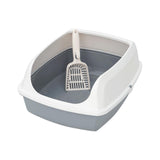 Maxbell Cat Litter Box Potty Toilet Deep Loo Litter Pan Bunny Kitten Pet Litter Tray Gray