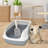 Maxbell Cat Litter Box Potty Toilet Deep Loo Litter Pan Bunny Kitten Pet Litter Tray Gray