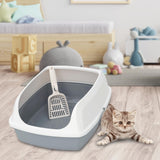 Maxbell Cat Litter Box Potty Toilet Deep Loo Litter Pan Bunny Kitten Pet Litter Tray Gray