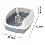 Maxbell Cat Litter Box Potty Toilet Deep Loo Litter Pan Bunny Kitten Pet Litter Tray Gray