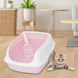 Maxbell Cat Litter Box Potty Toilet Deep Loo Litter Pan Bunny Kitten Pet Litter Tray Pink