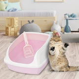 Maxbell Cat Litter Box Potty Toilet Deep Loo Litter Pan Bunny Kitten Pet Litter Tray Pink