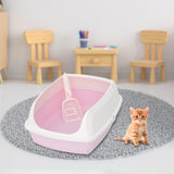 Maxbell Cat Litter Box Potty Toilet Deep Loo Litter Pan Bunny Kitten Pet Litter Tray Pink