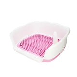 Maxbell Indoor Dog Potty Tray No Litter Pad Holder for Small and Medium Dogs white pink