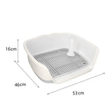 Maxbell Indoor Dog Potty Tray No Litter Pad Holder for Small and Medium Dogs white gray