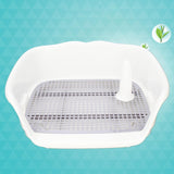 Maxbell Indoor Dog Potty Tray No Litter Pad Holder for Small and Medium Dogs white gray